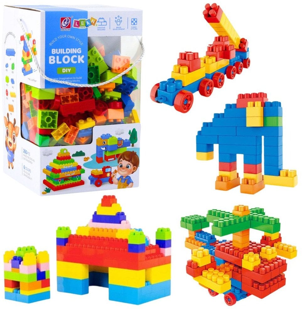 Zestaw Klocki Konstrukcyjne Przestrzenne Kolorowe 260 el. LEAN Toys