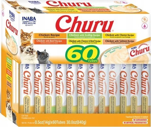 Inaba Foods INABA CAT CHURU VARIETIES - kurczak - przysmak dla kota 60 x 14 g