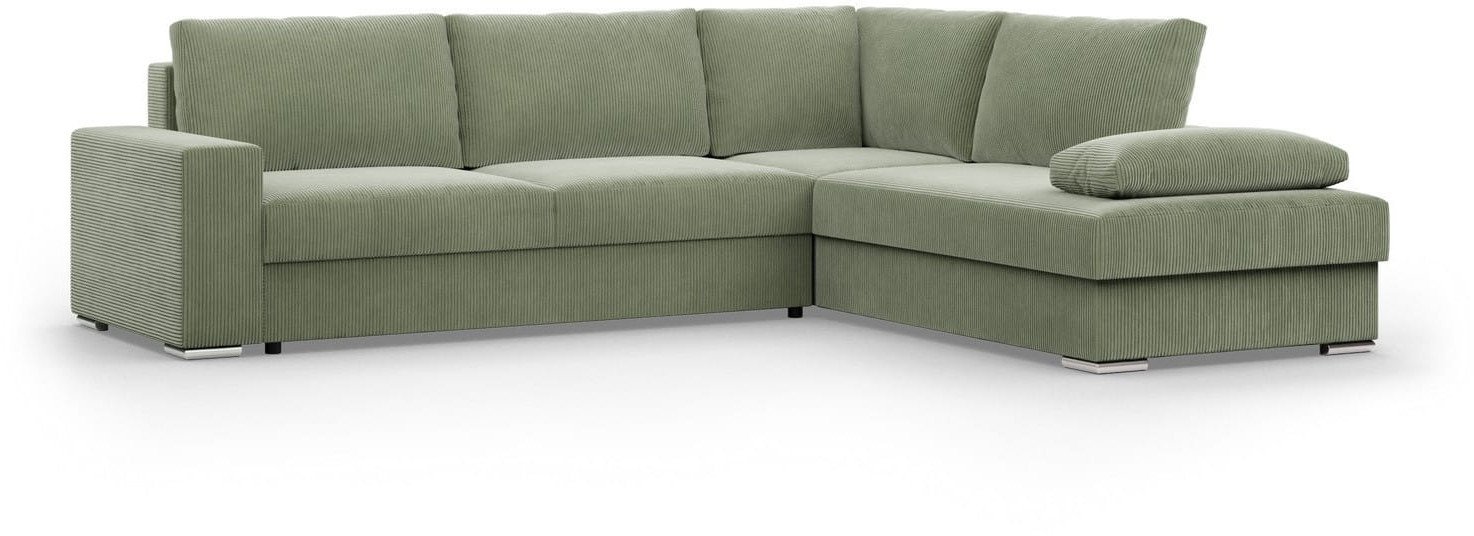 Duży narożnik, Momento, prawy, sztruks, 287x231x86 cm, oliwkowy | TYLETEGOTU