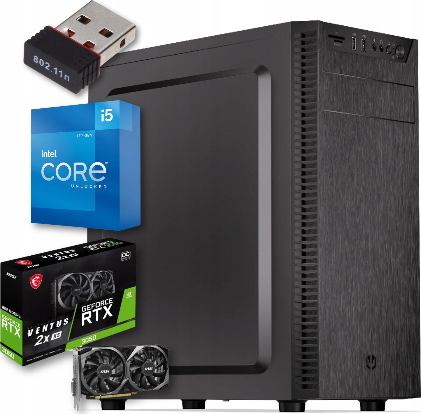 Komputer Pix Titan V1 Intel Core i5 GeForce RTX 3050 64GB DDR4 2000GB SSD Windows 11