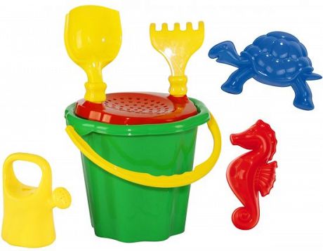 Bączek Zestaw do piasku duży wiaderko foremki grabki