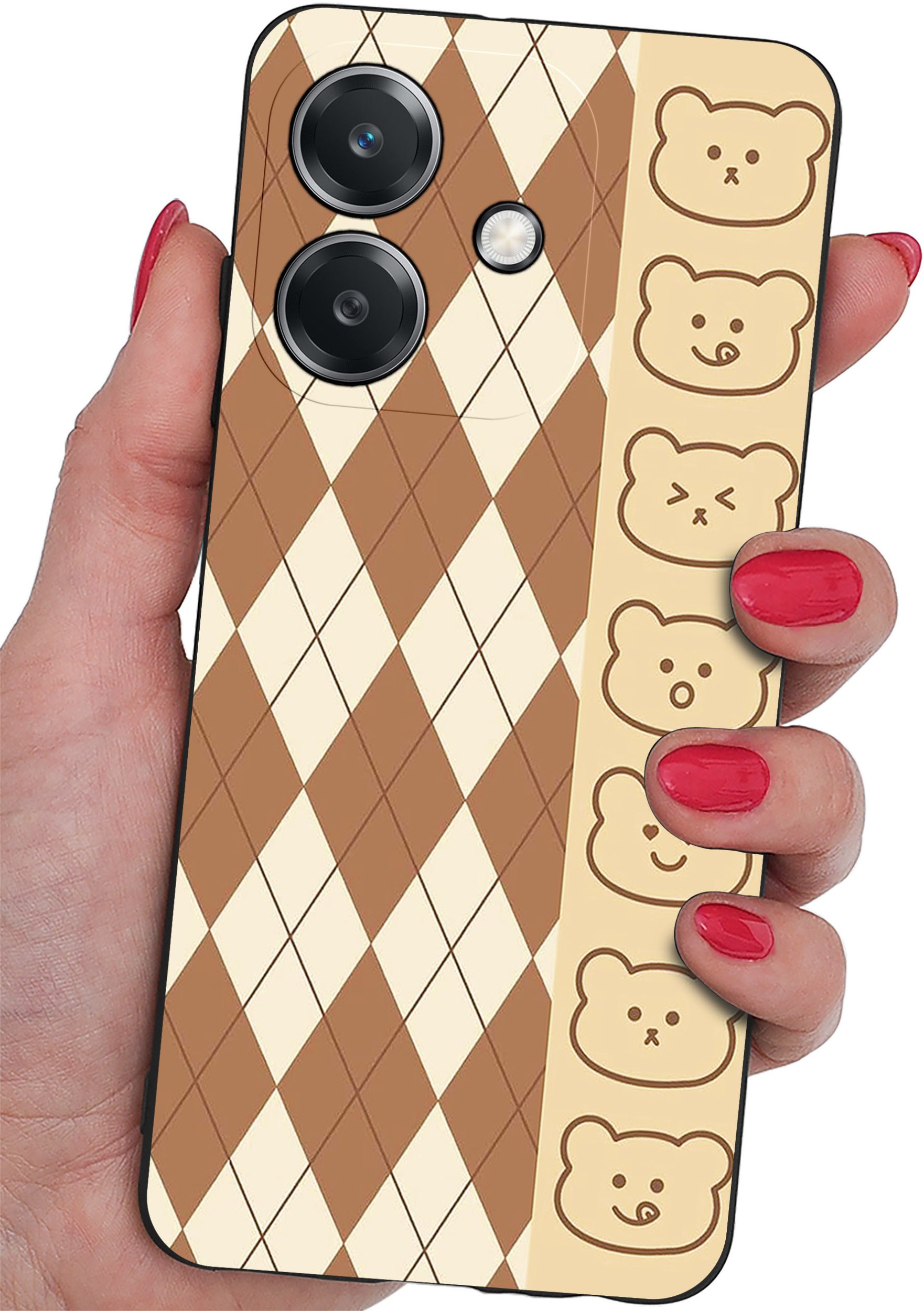 Etui do Oppo A40 | A40M | WZORY | SILIKONOWE MATT SZKŁO 9H