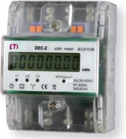 Eti-Polam Licznik energii elektrycznej 3-fazowy 3 x 63A 3 x 230/400V AC+N IP20 DEC-2 (004804051)