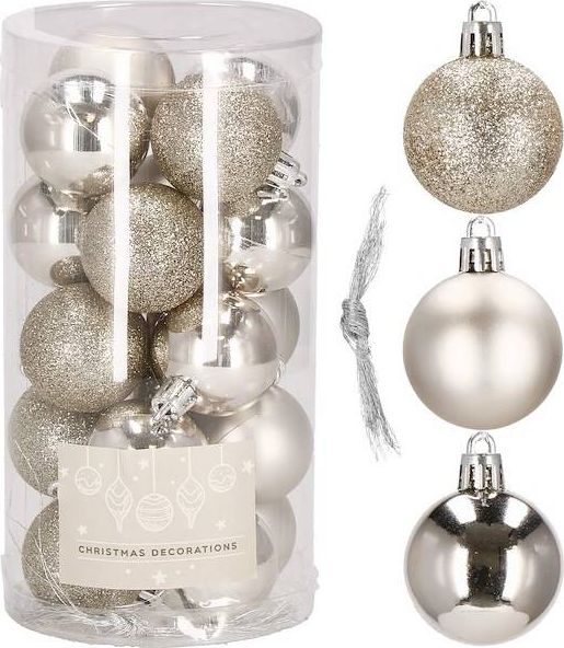 Springos Bombki choinkowe 20 szt. szampański 4 cm zestaw choinkowy UNIWERSALNY