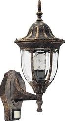 Kinkiet Rabalux Kinkiet ogrodowy IP43 złoty Rabalux Milano 8370 z czujnikiem ruchu