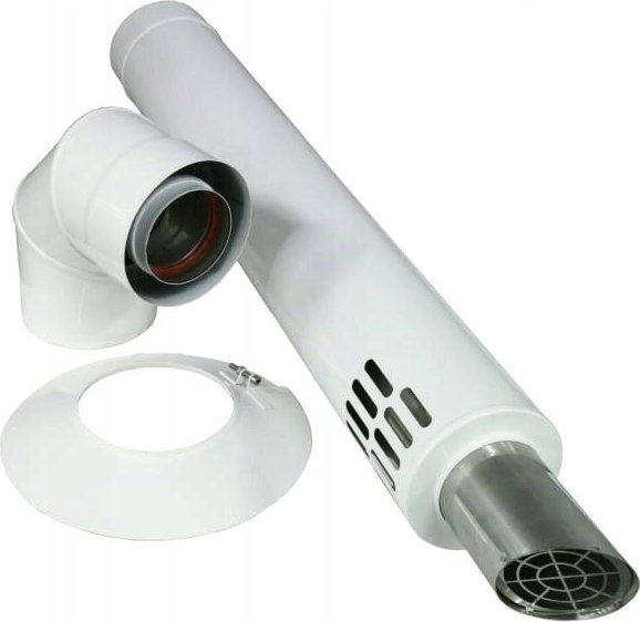 SpiroFlex 60/100 zestaw wylotu bocznego Viess. (malowany biały RAL 9016)ZESTAW WYLOTU BOCZNEGO 60/100