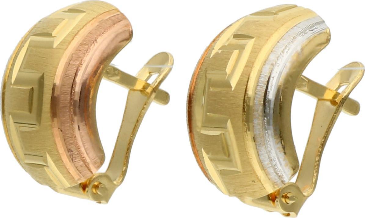 Rosanto Ciekawe kolczyki w 3 kolorach złota na angielskim 585 14k