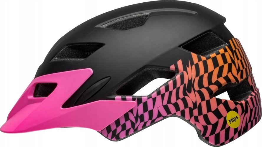 Bell Kask juniorski BELL SIDETRACK INTEGRATED MIPS wavy checks matte pink roz. Uniwersalny (50–57 cm) (NEW 2024)