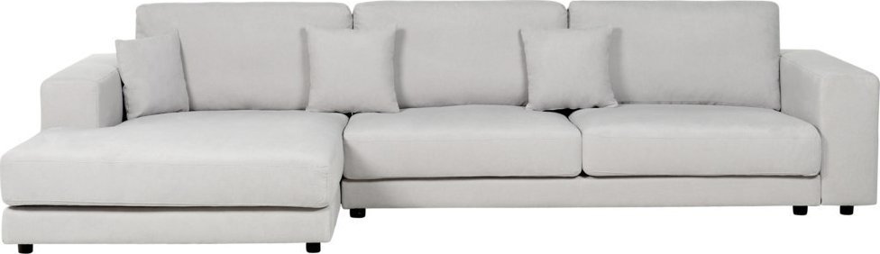 Beliani Narożnik 4-osobowy prawostronny jasnoszary LOFOTEN