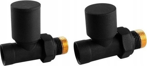 IDMAR Zestaw zaworów grzejnikowych prosty czarny