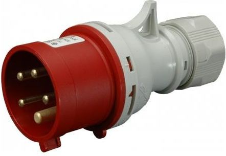 SEZ Wtyczka przenośna ze zmianą faz 5P 16A 400V czerwona IP44 (IVNO 1653)