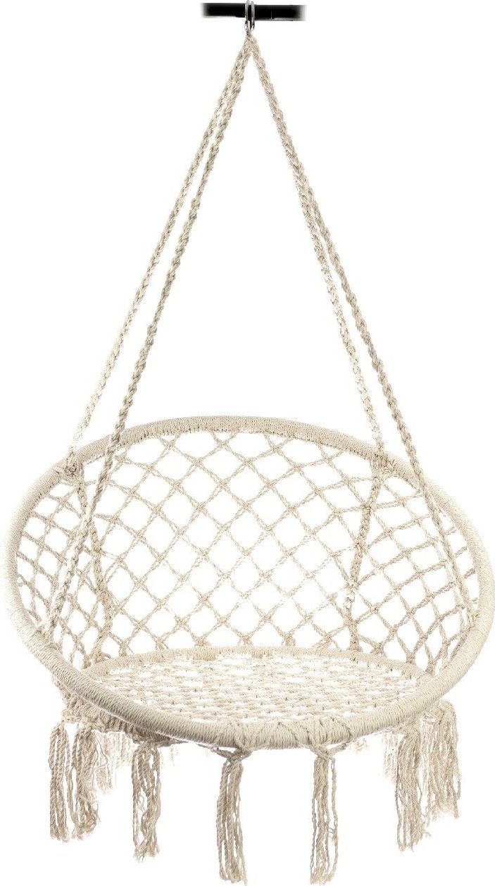 KIK Huśtawka fotel bocianie gniazdo z oparciem ecru 80cm XL (KX7629)