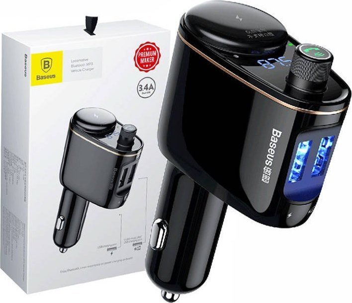 Transmiter FM Baseus Transmiter samochodowy Baseus bluetooth MP3 S-06 (czarny)