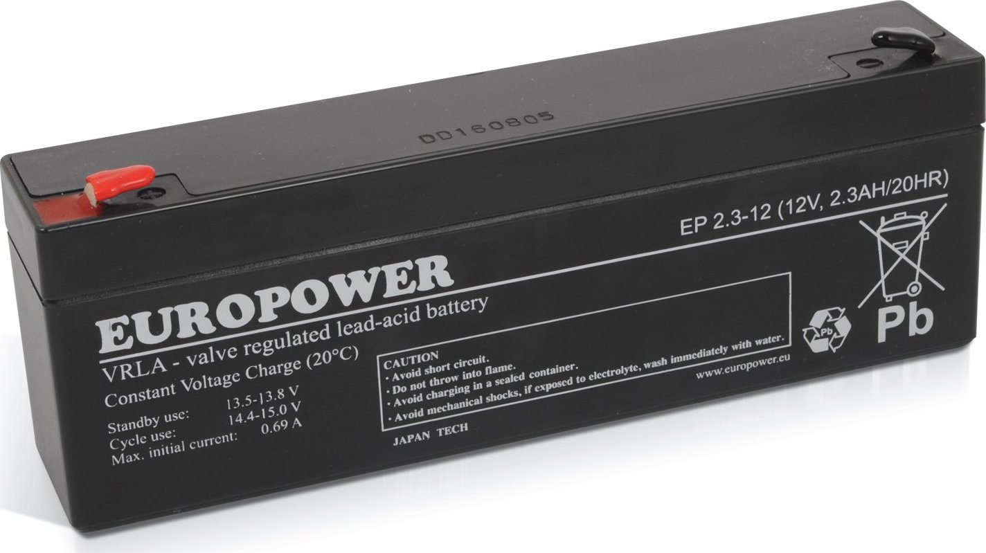 Europower Akumulator 12V 2.3Ah AGM Europower EP2.3-12