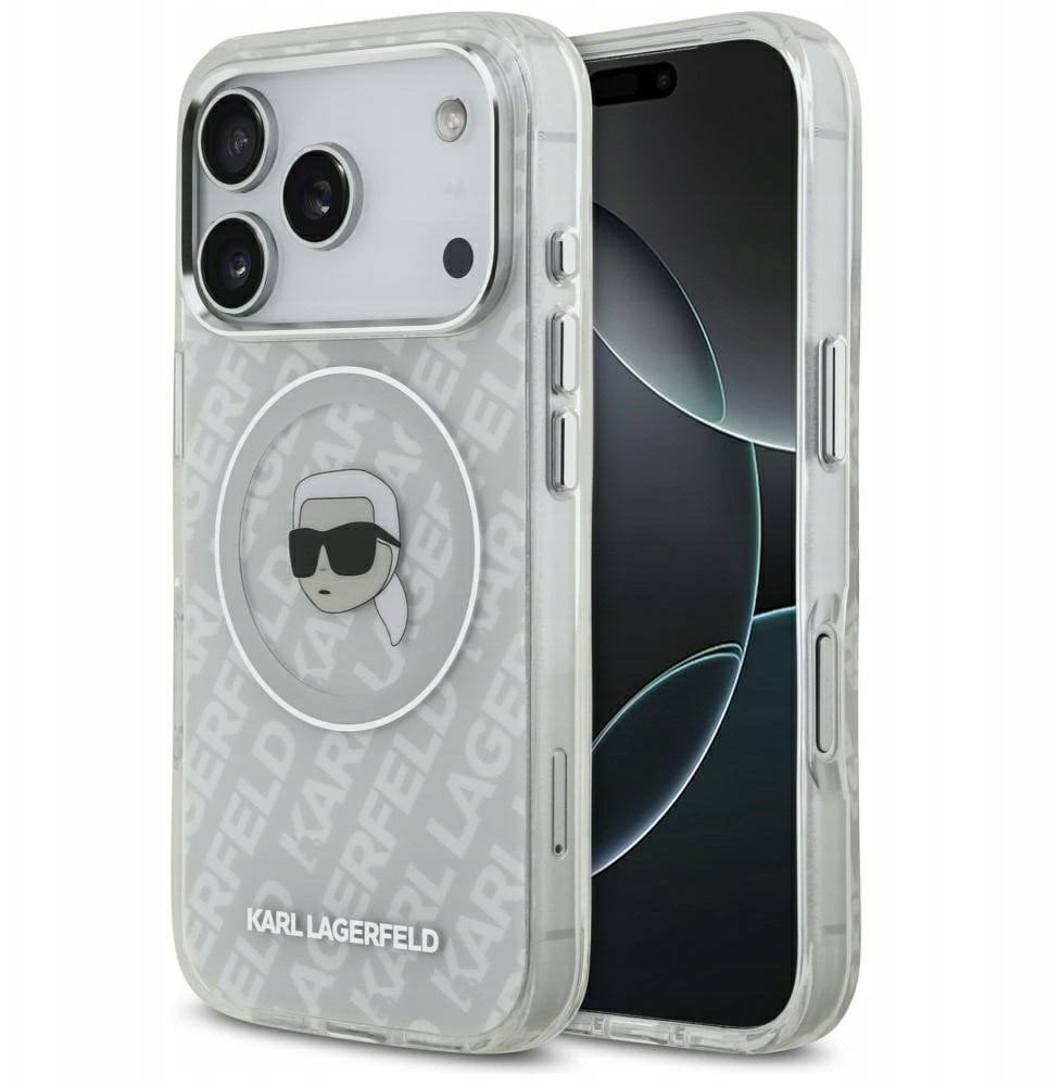Etui Karl Lagerfeld IML Karl Head Logo MagSafe do iPhone 17 Pro Max szary