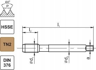 Fanar GWINTOWNIK M10 DIN-376B (6H) HSSE TN 800X