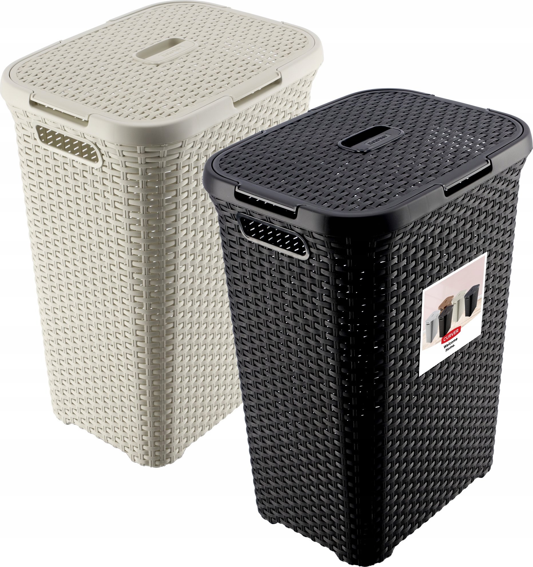 Kadax Curver Kosz Pojemnik Z Pokrywą Na Pranie 2x60L