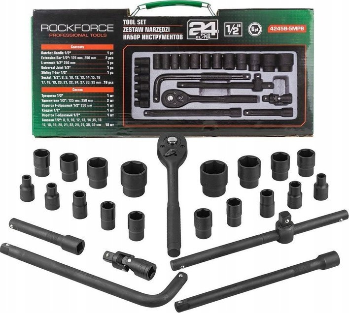 Sourcing ROCKFORCE IMPACT WRENCH SET 24 pcs. 1/2" 6 ANGLE (8-32mm)