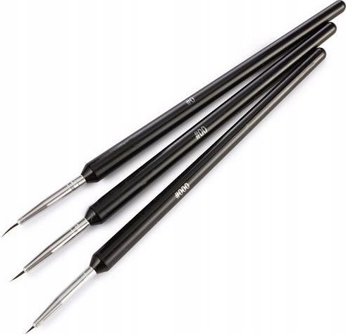 Cosmetics Zone Zestaw pędzelków do zdobień 3 sztuki czarne