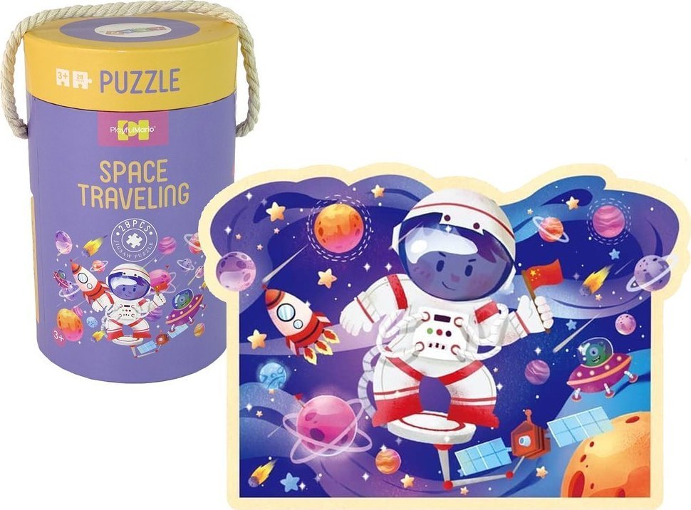 LeanToys Puzzle w Tubie Kosmos 28 Elementów