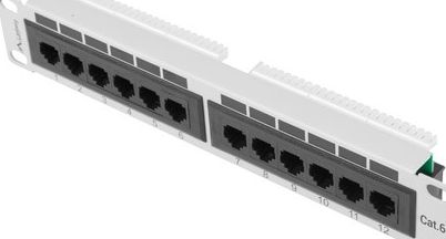 Lanberg Patch Panel 12 Port 1U 10 cali kategoria 6 szary -PPU6-9012-S