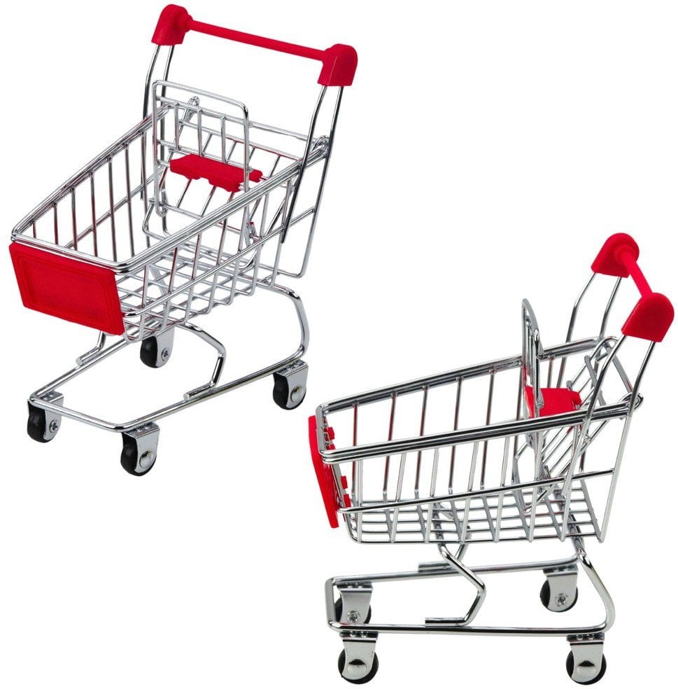 Mini Wózek Sklepowy Metalowy Odgrywanie Scen Dla Lalek Ozdoba