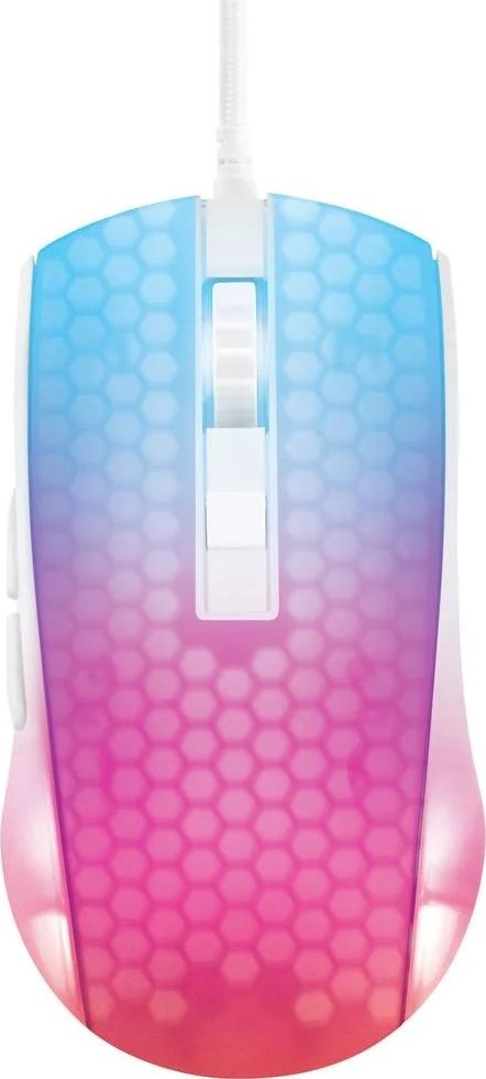 Mysz Deltaco Pusiau permatoma DELTACO GAMING pelė, RGB, itin lengva, balta / GAM-144-W