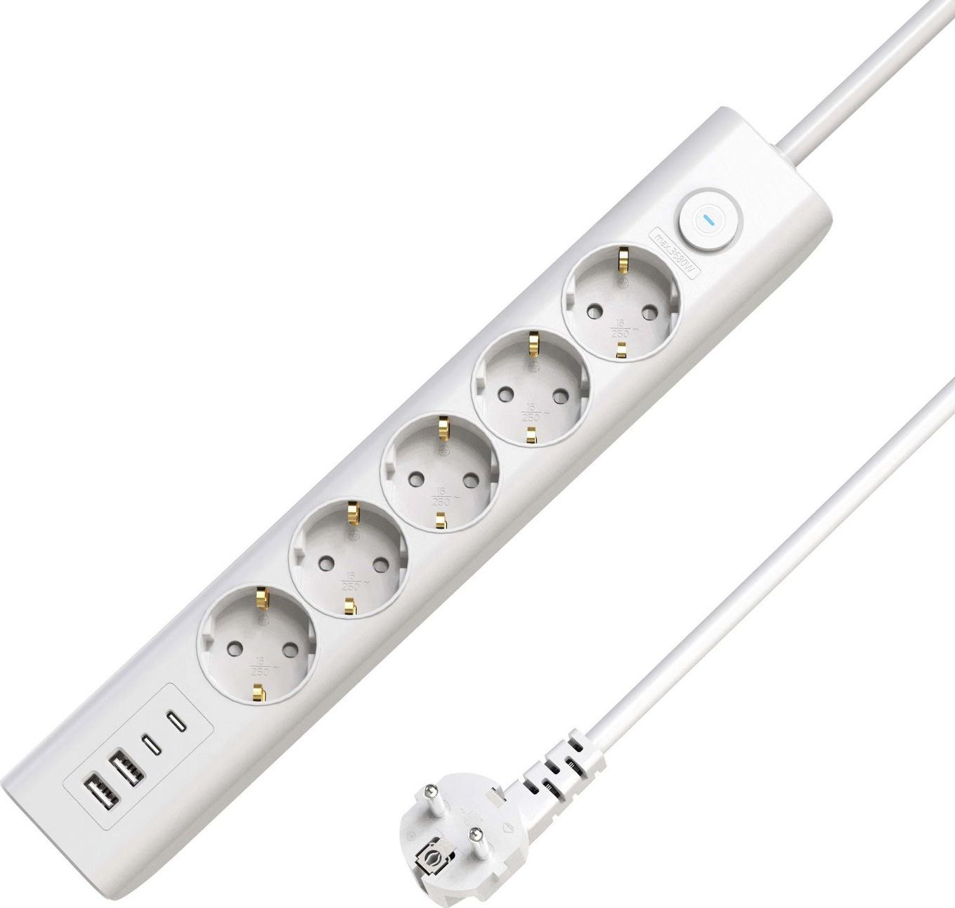 5-way USB Schuko Power Strip