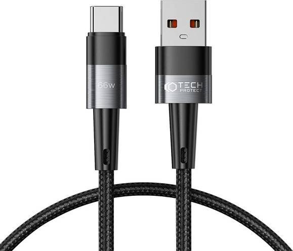 Kabel USB Tech-Protect USB-A - USB-C 1 m Czarny (THP2026)