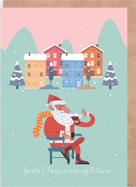 Cardie Kartka Boże Narodzenie Mikołaj, eko koperta K137