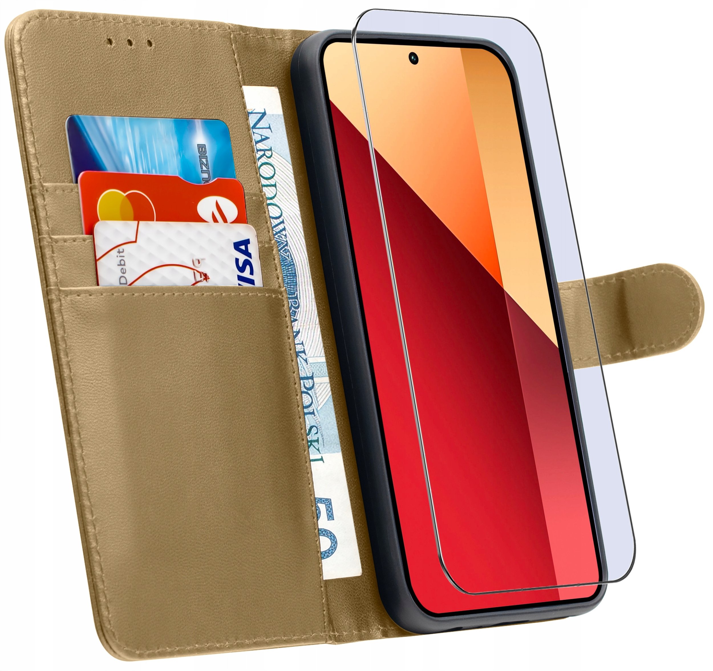 ETUI do Xiaomi Redmi Note 13 Pro 4G|SKÓRZANE PORTFEL BOOK TOKRA CASE +SZKŁO