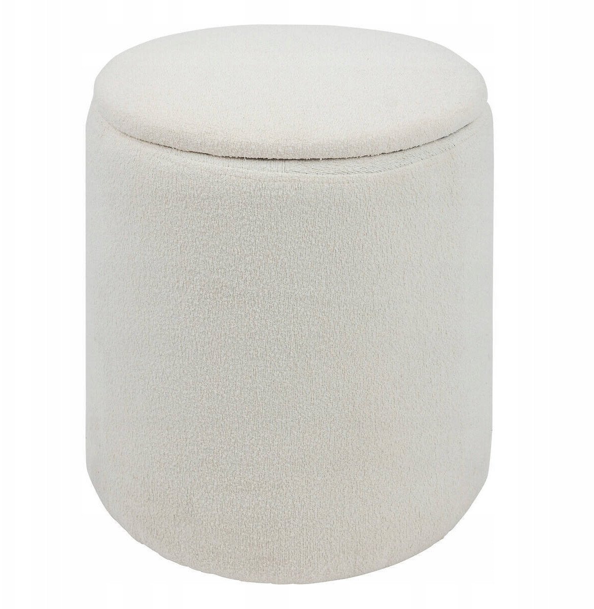 Okrągła pufa biała KAYDI boucle, Ø 35 cm