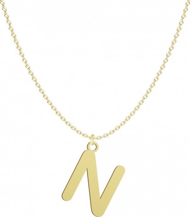 Radziszewska Jewellery Pozłacany naszyjnik litera N - DEDYKACJA GRATIS