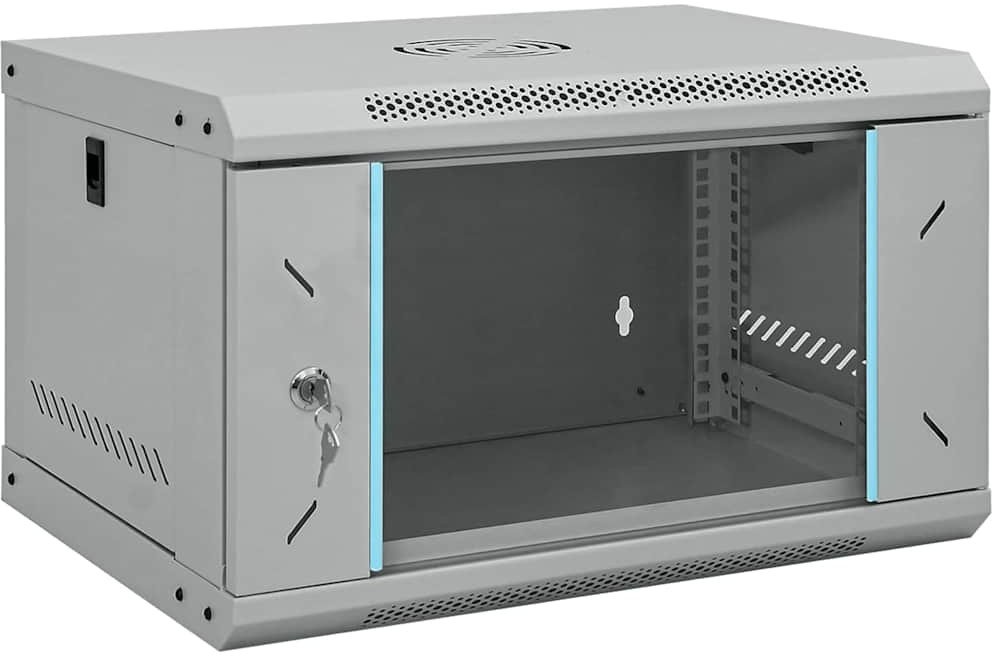 vidaXL Szafa sieciowa z przechowywaniem Szary 53 x 45 x 30 cm Stal