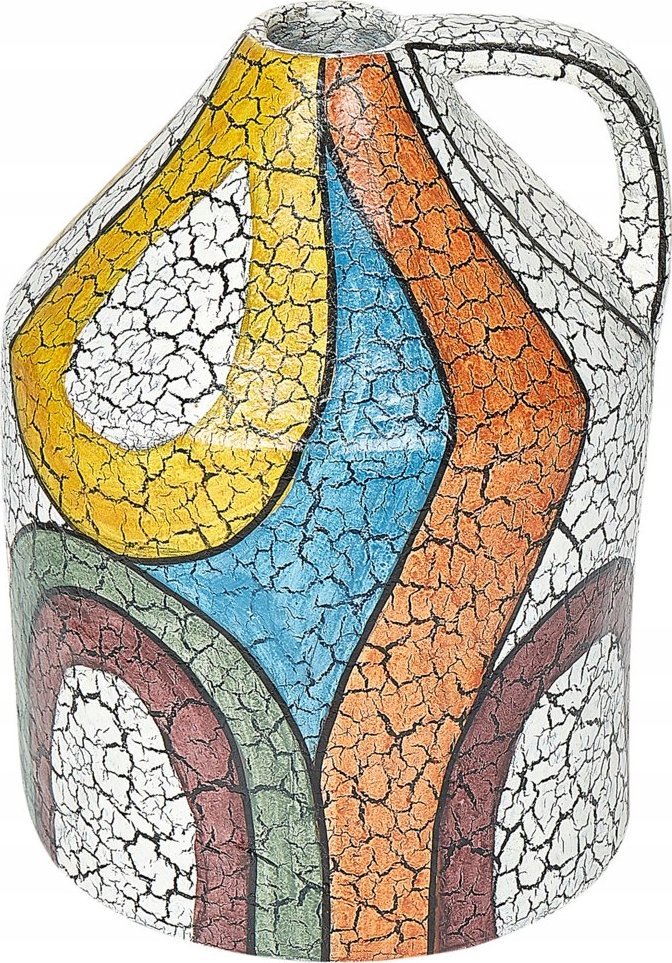 Beliani Wazon dekoracyjny z terakoty 38 cm wielokolorowy PUTRAJAYA