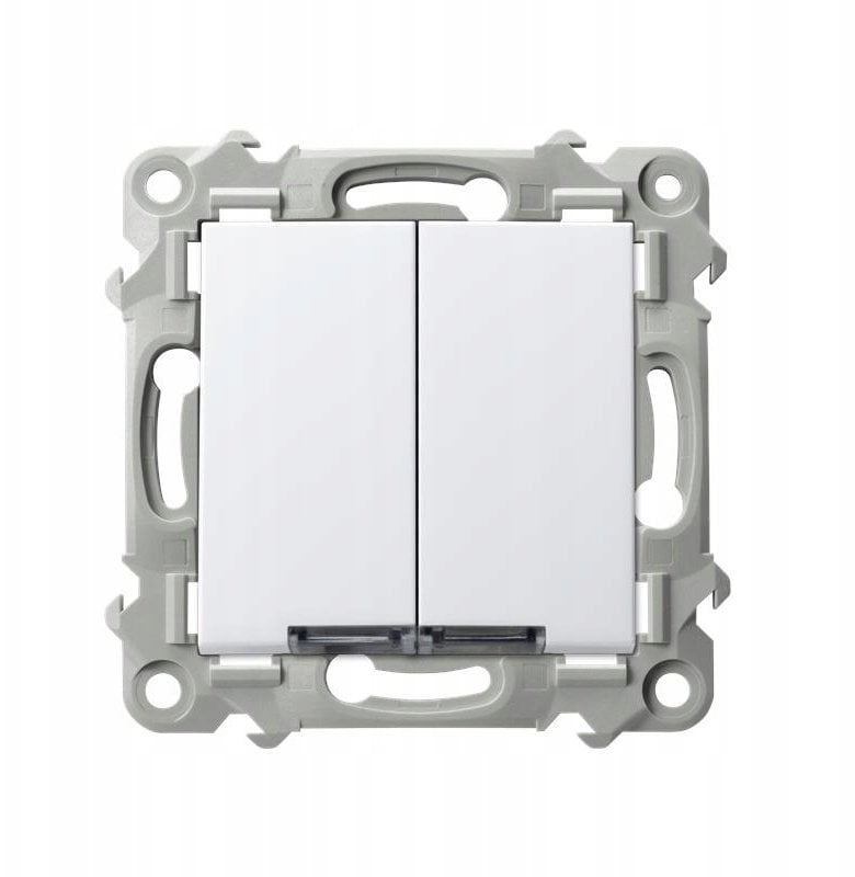 SZAFIR Łącznik schodowy + jednobiegunowy z podświetleniem białym biały ŁP-9ZS/m/00