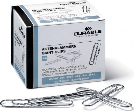 Durable Spinacze 77 mm 100 sztuk galwanizowane