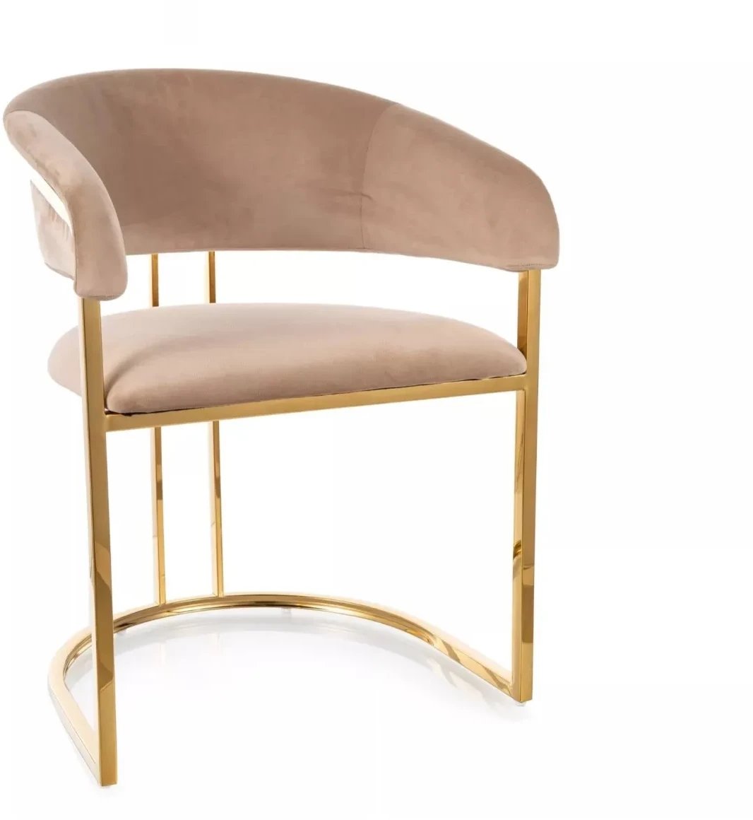 Krzesło tapicerowane TULIPE VELVET beżowe SIGNAL