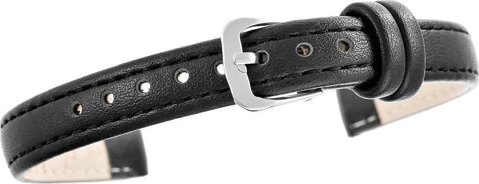 Pasek do zegarka CLASSIC - skóra 12 mm 4999-12XXL-1S Czarny