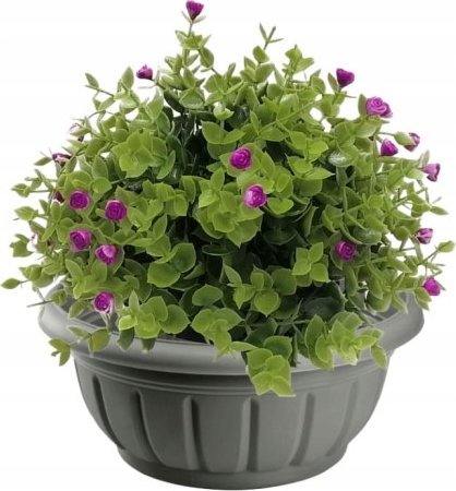 Galicja Doniczka plastikowa okrągła misa grafitowa Verona 26 cm