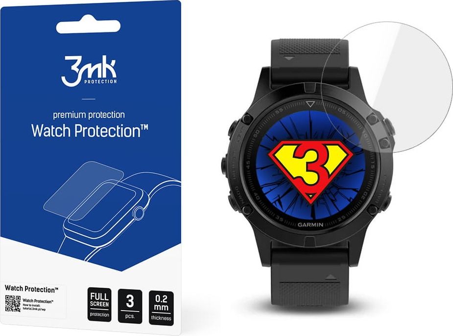 3MK 3x SZKŁO HYBRYDOWE DO GARMIN FENIX 5 47 MM