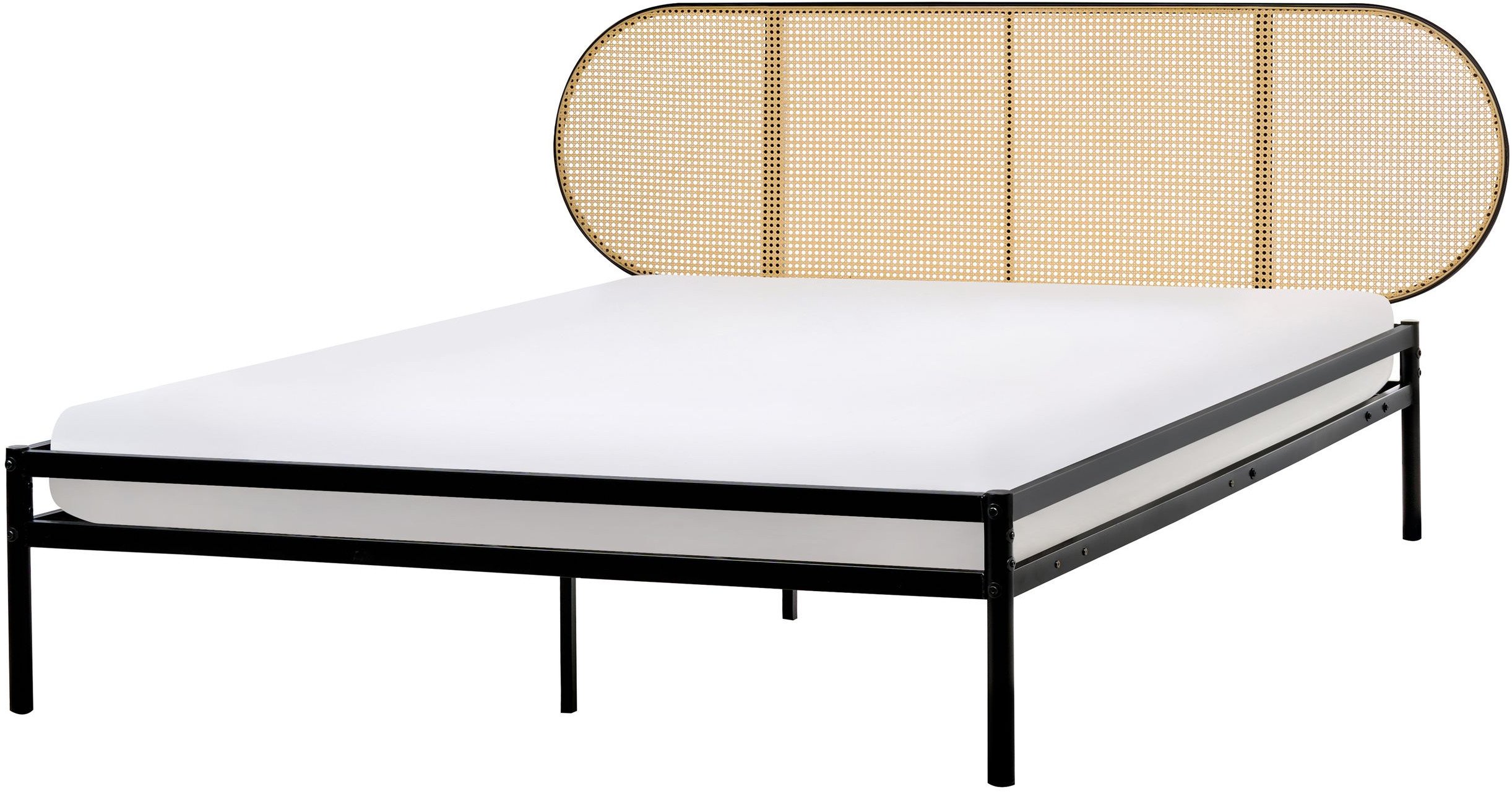 Łóżko Technorattan BOULIN 160 x 200 cm Czarny