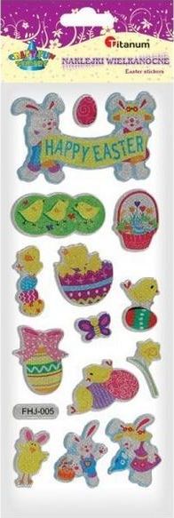 Titanum Naklejki wypukłe Happy Easter mix 14szt