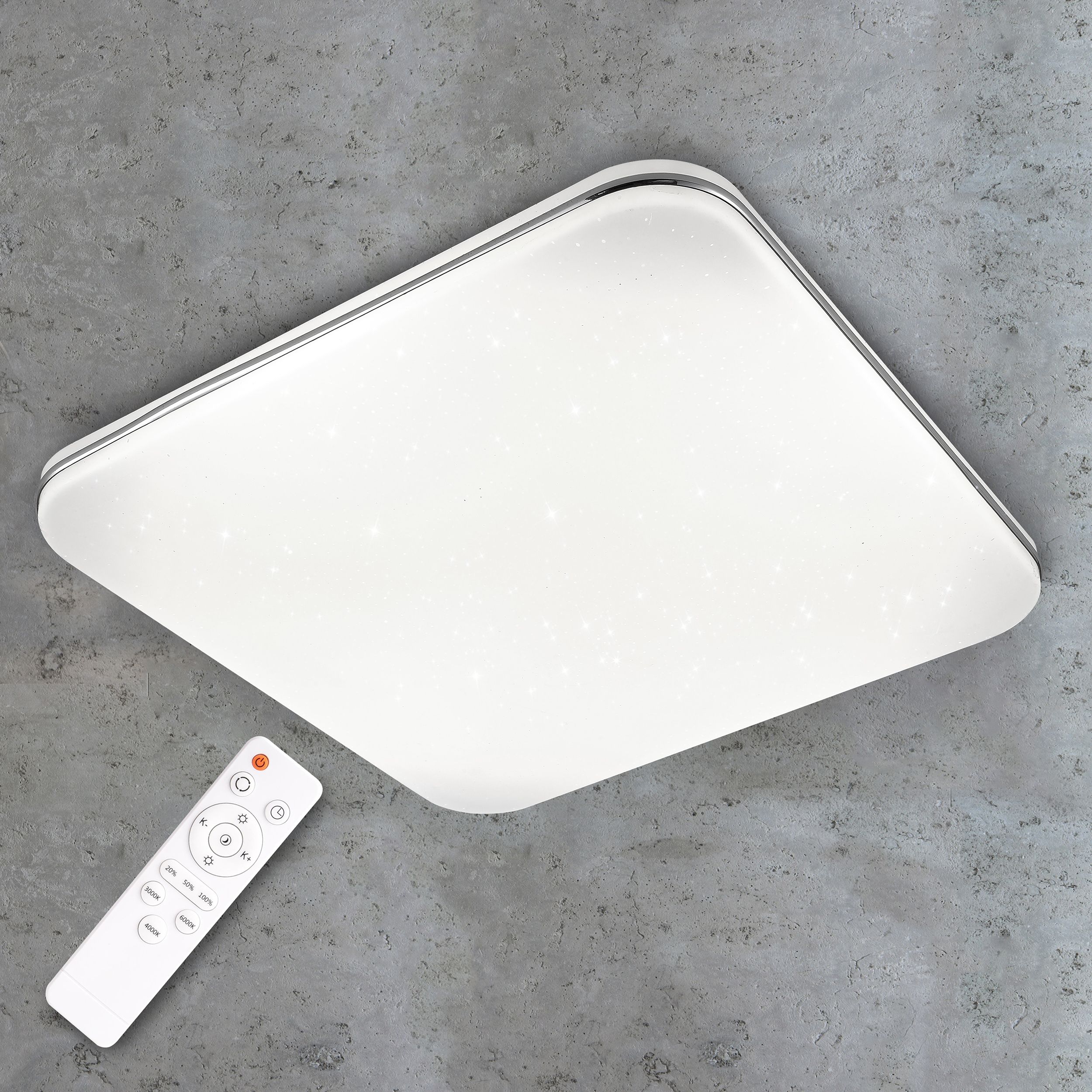 Lampa sufitowa Polux Plafon Led Syrius Polux kwadrat 43 cm + pilot