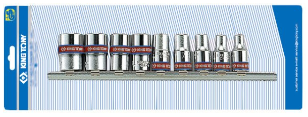 King Tony Zestaw nasadek calowych 6-kątnych 1/4"; 5/32-1/2"mm 9szt. (2509SR)