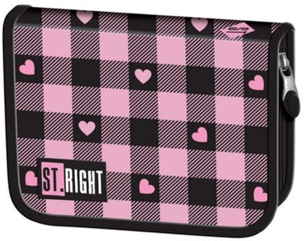 Piórnik dwuklapkowy bez wyposażenia PC-03 ST.RIGHT Pink Checkered