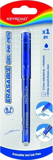 Keyroad Długopis wymazywalny 0,7mm, blister, niebieski
