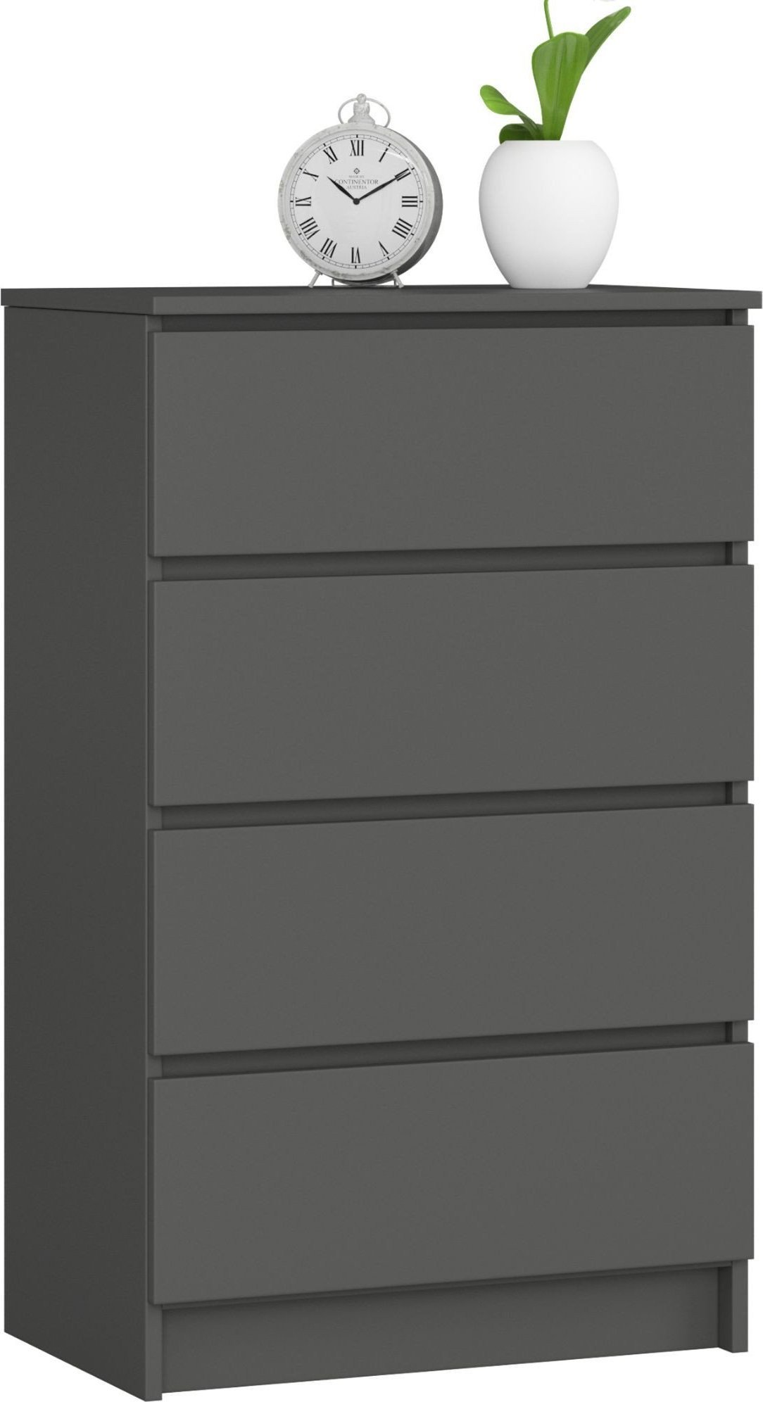 Fabryka Mebli Akord Komoda do salonu K 60 cm 4 szuflady - grafit szary