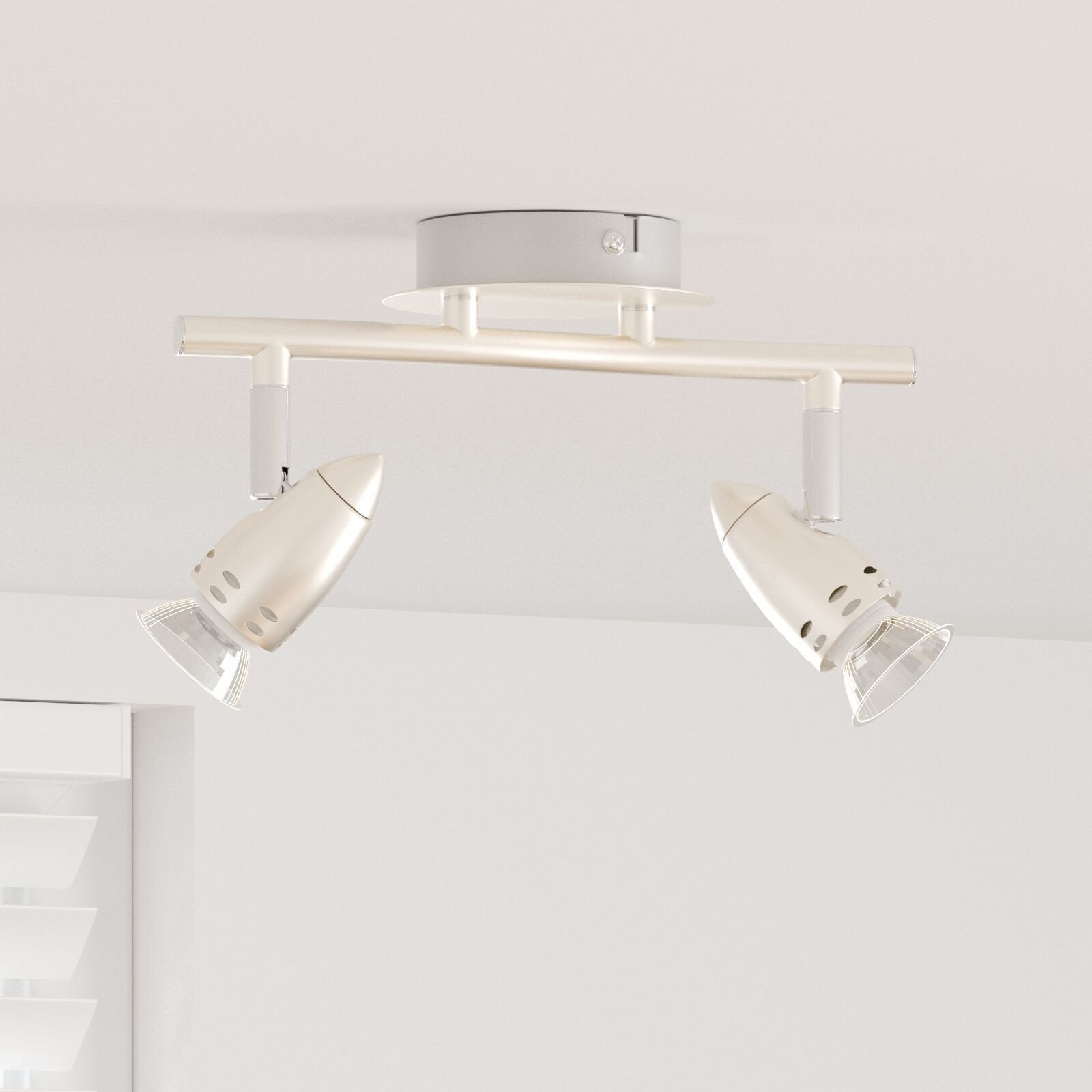vidaXL Lampa sufitowa 2 drogowo regulowana matowa nikl GU10