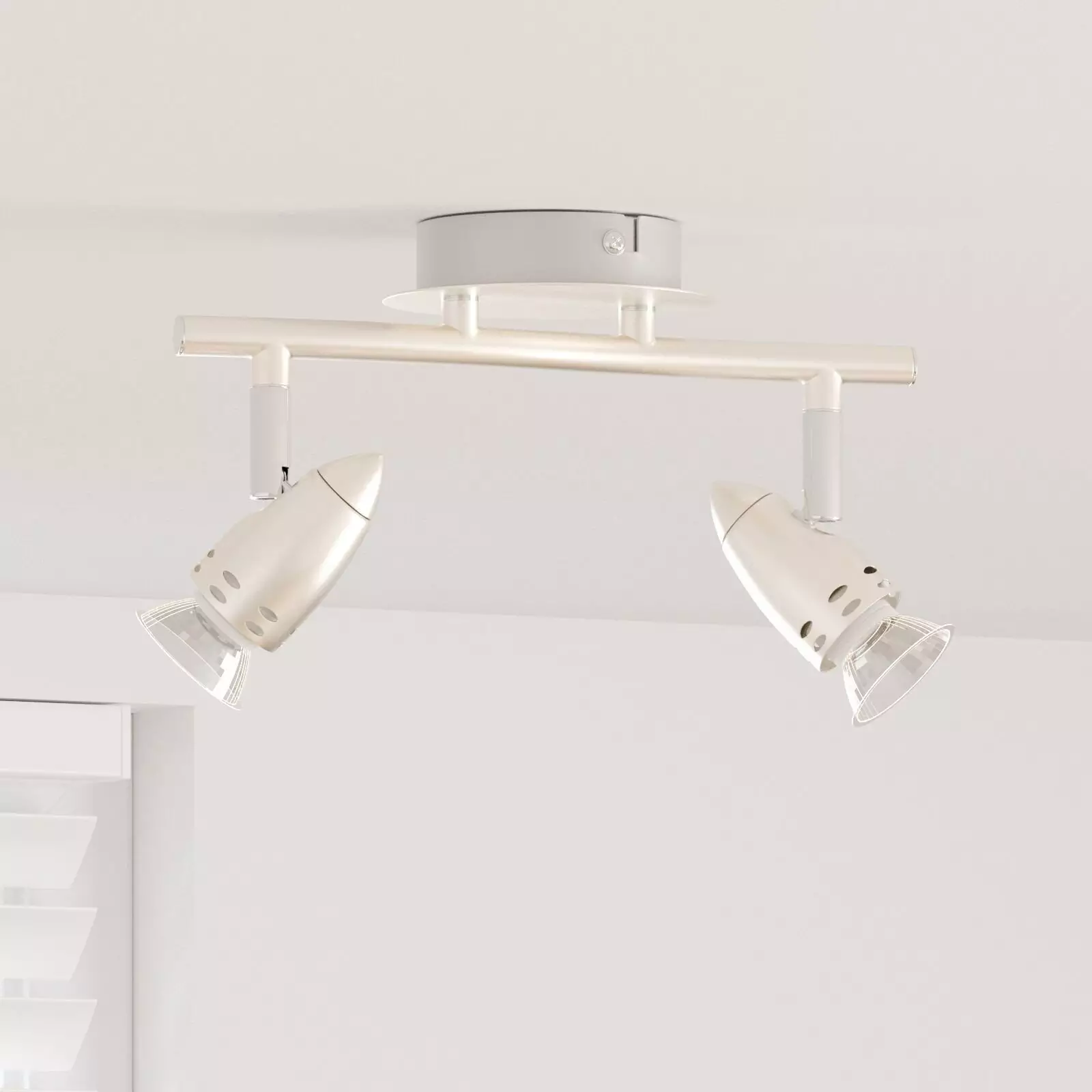 vidaXL Lampa sufitowa 2 drogowo regulowana matowa nikl GU10